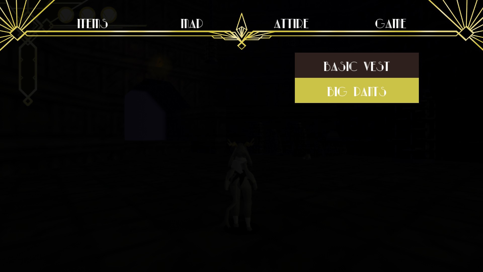 Step 7: Go To Atire tab. Step 8: Select Big Pants option below Basic Vest